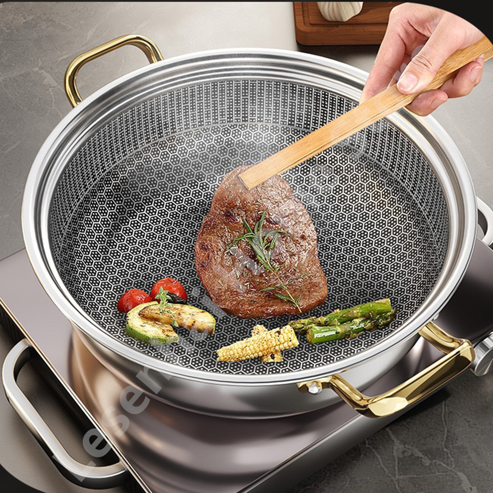 Soup Kettle Warmer - 30cm Stainless Steel Soup Pot Wok
