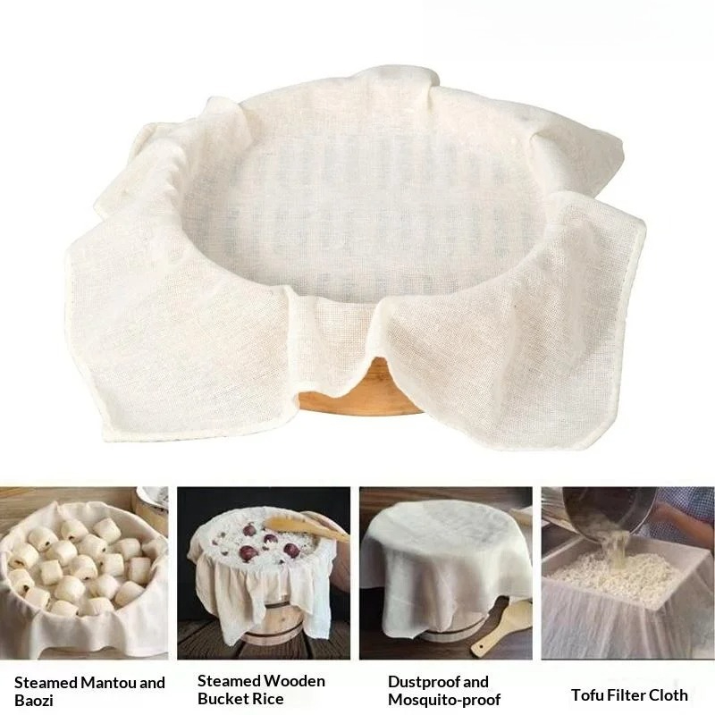 Commercial Kitchen Towels - 3Pcs Pure Round Cotton Steamer Cloth