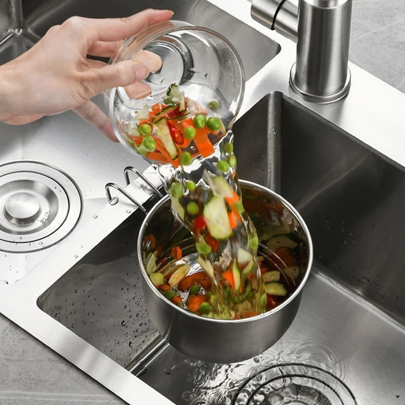 Commercial Kitchen Bin - Stainless Steel Sink Drain Strainer Basket
