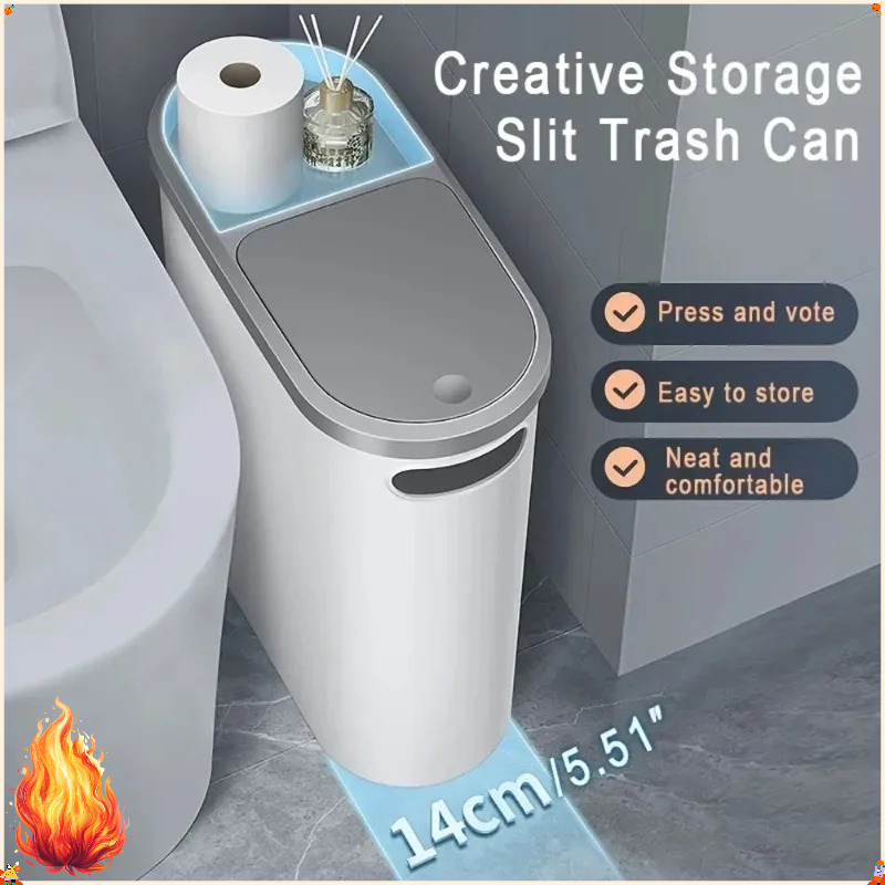 Commercial Kitchen Bin - Press Type Trash Can With Lid