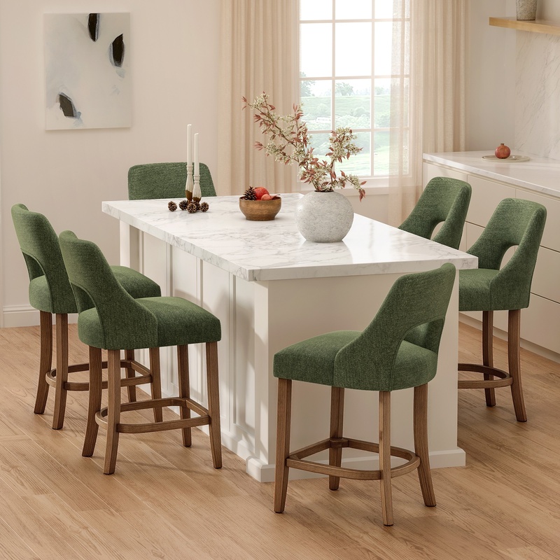 Green Upholstered Counter Stoo - Commercial Kitchen Island reseña y precio
