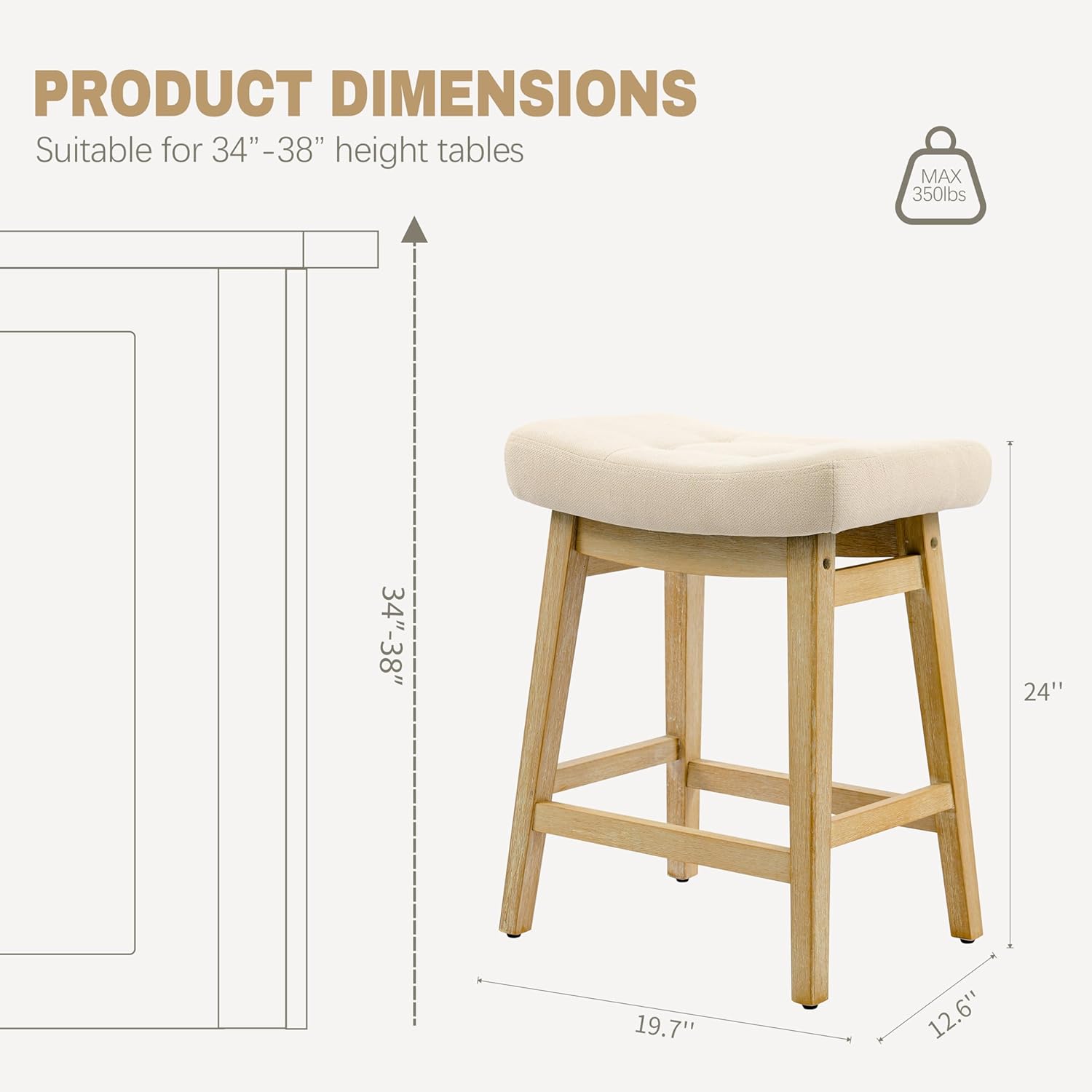 Counter Height Bar Stools Set  - Commercial Kitchen Island reseña y precio