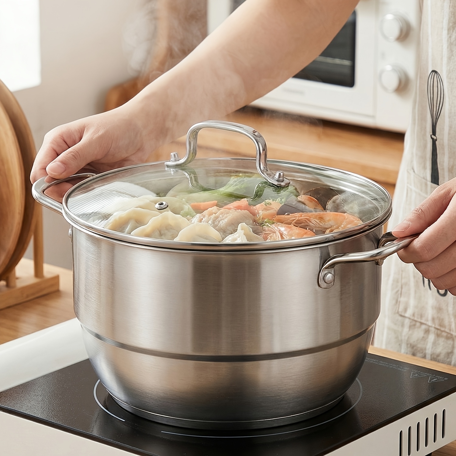 Stainless steel thickened soup - Soup Kettle Warmer reseña y precio