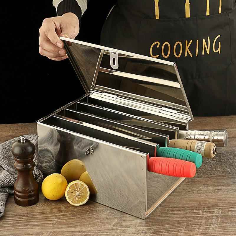 Stainless Steel Knife Holder w - Commercial Kitchen Utensil Storage reseña y precio