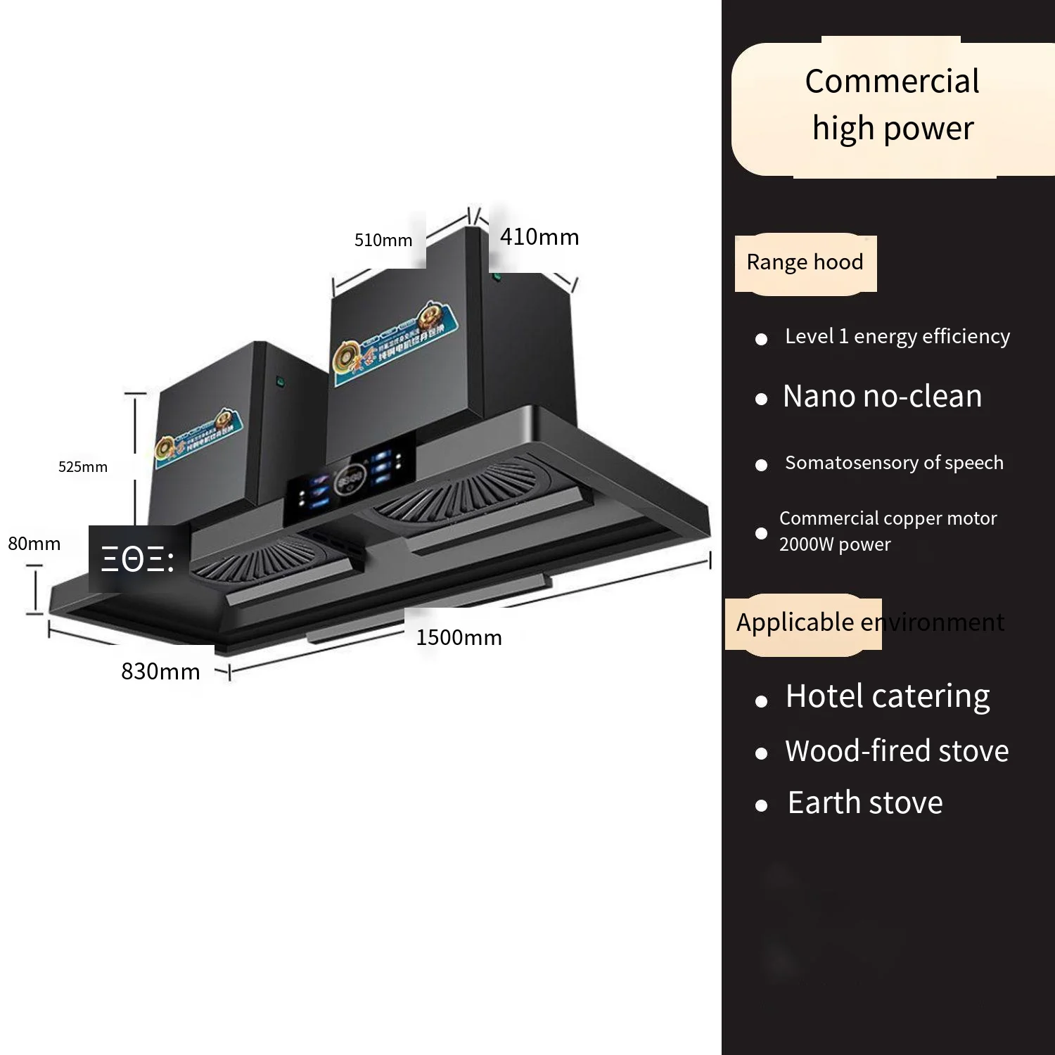 -for OEM  Hood Household Comme - Commercial Kitchen Range Hood reseña y precio
