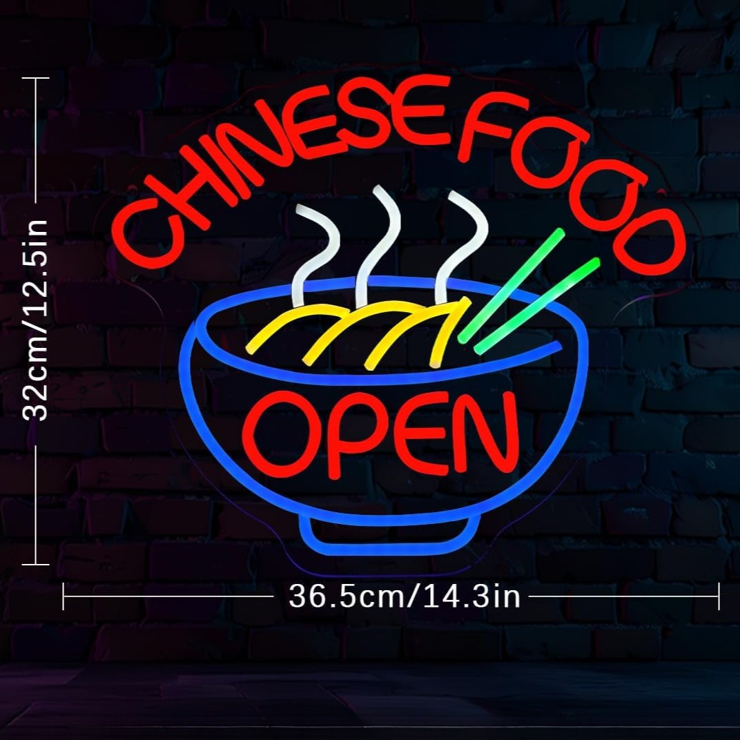 CHINESE FOOD Neon Sign Ramen N - Commercial Kitchen Walls reseña y precio