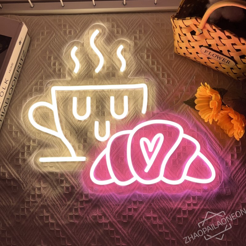 Coffee Bread Neon Sign Croissa - Commercial Kitchen Walls reseña y precio