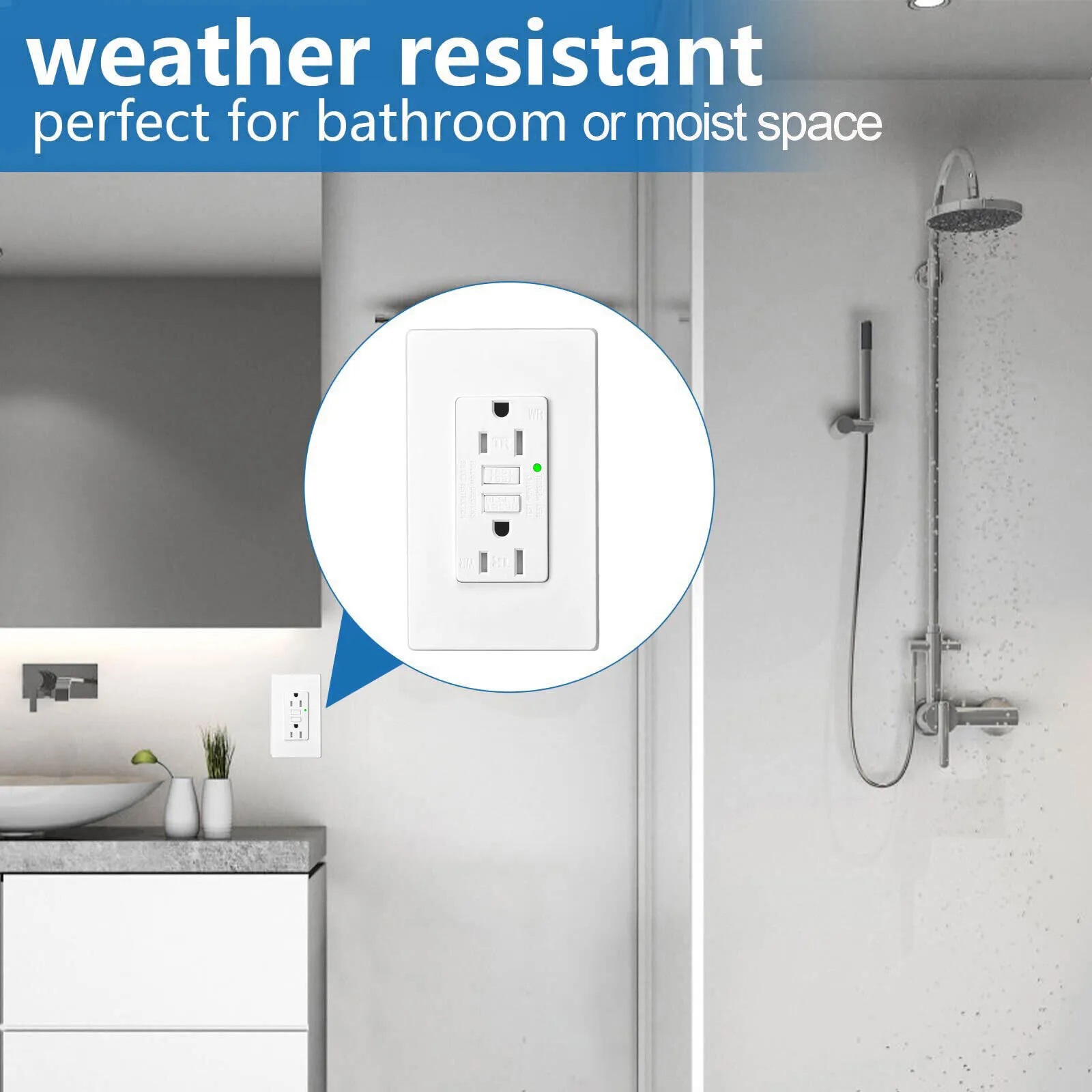 GFCI Outlet 15Amp Weather-Resi - Commercial Kitchen Walls reseña y precio