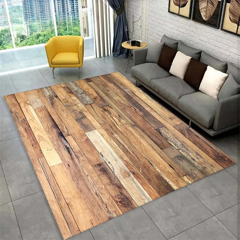 3D Wood Grain Retro Area Rug L - Commercial Kitchen Non Slip Flooring reseña y precio