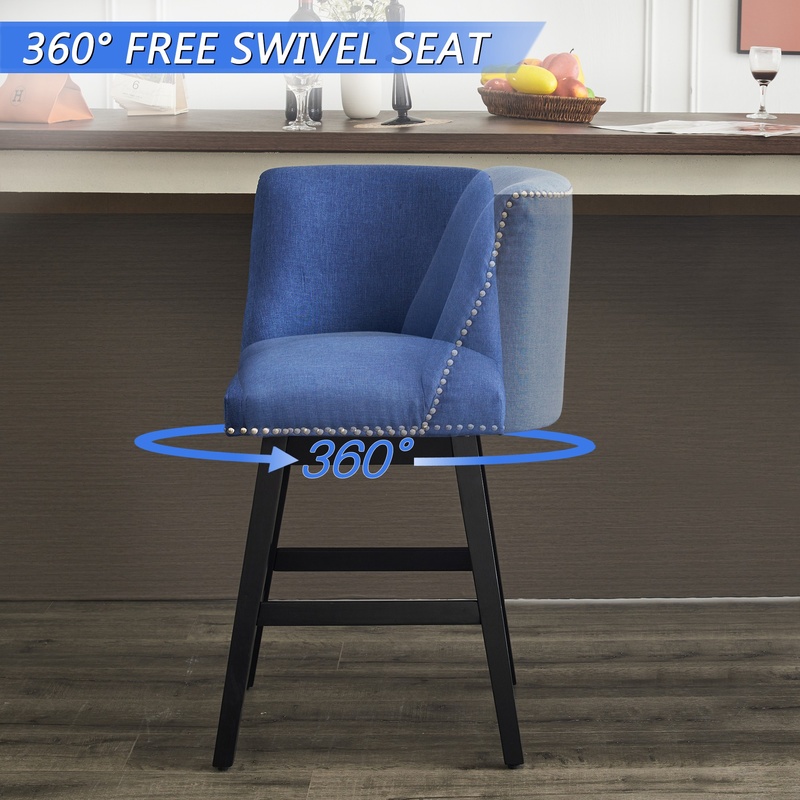 Dark Blue Upholstered Bar Stoo - Commercial Kitchen Island reseña y precio