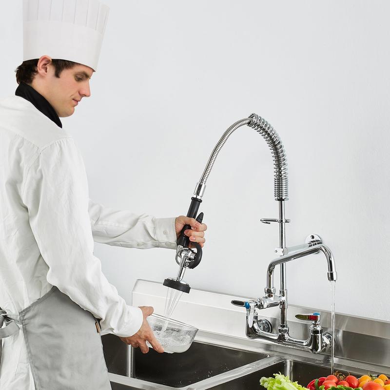 Commercial faucet with pre-rin - Commercial Kitchen Walls reseña y precio
