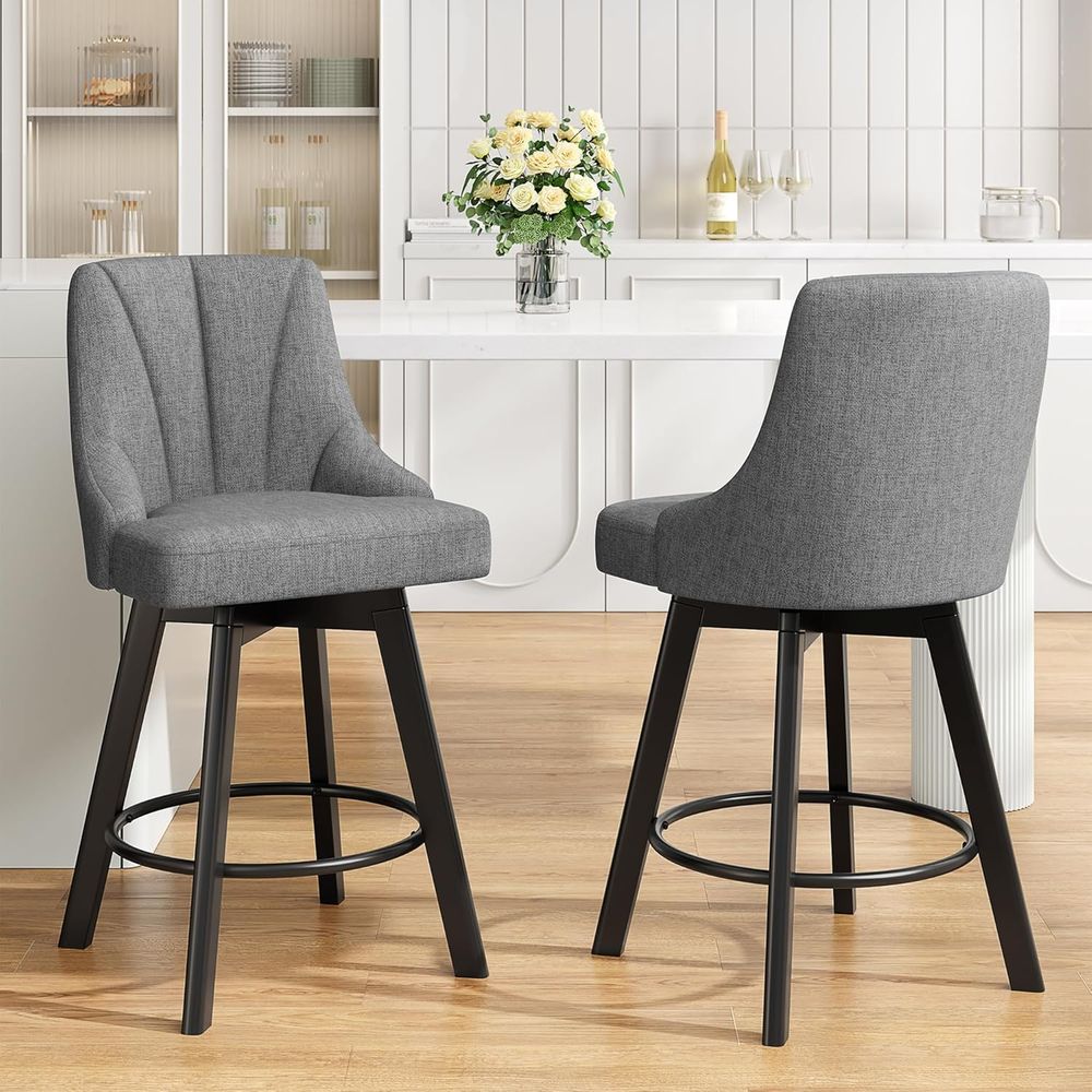 Fabric-Upholstered Swivel Bar  - Commercial Kitchen Island reseña y precio