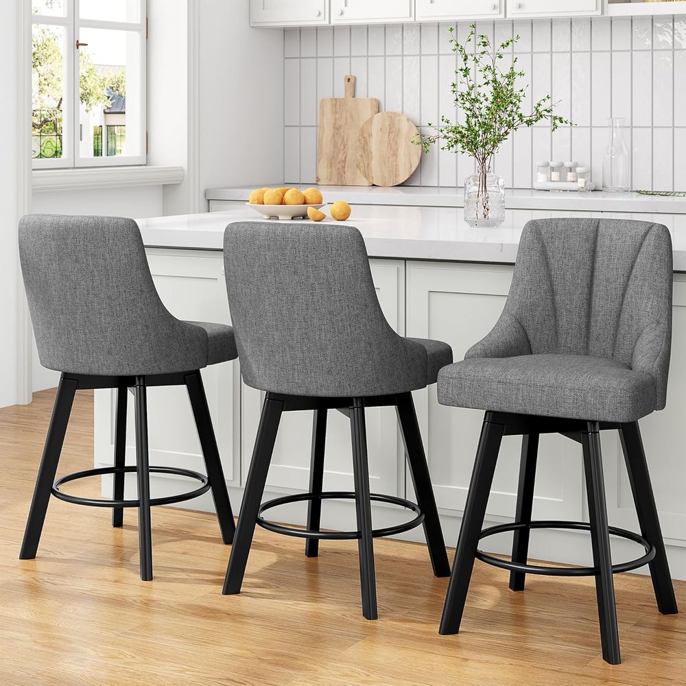 Fabric-Upholstered Swivel Bar  - Commercial Kitchen Island reseña y precio