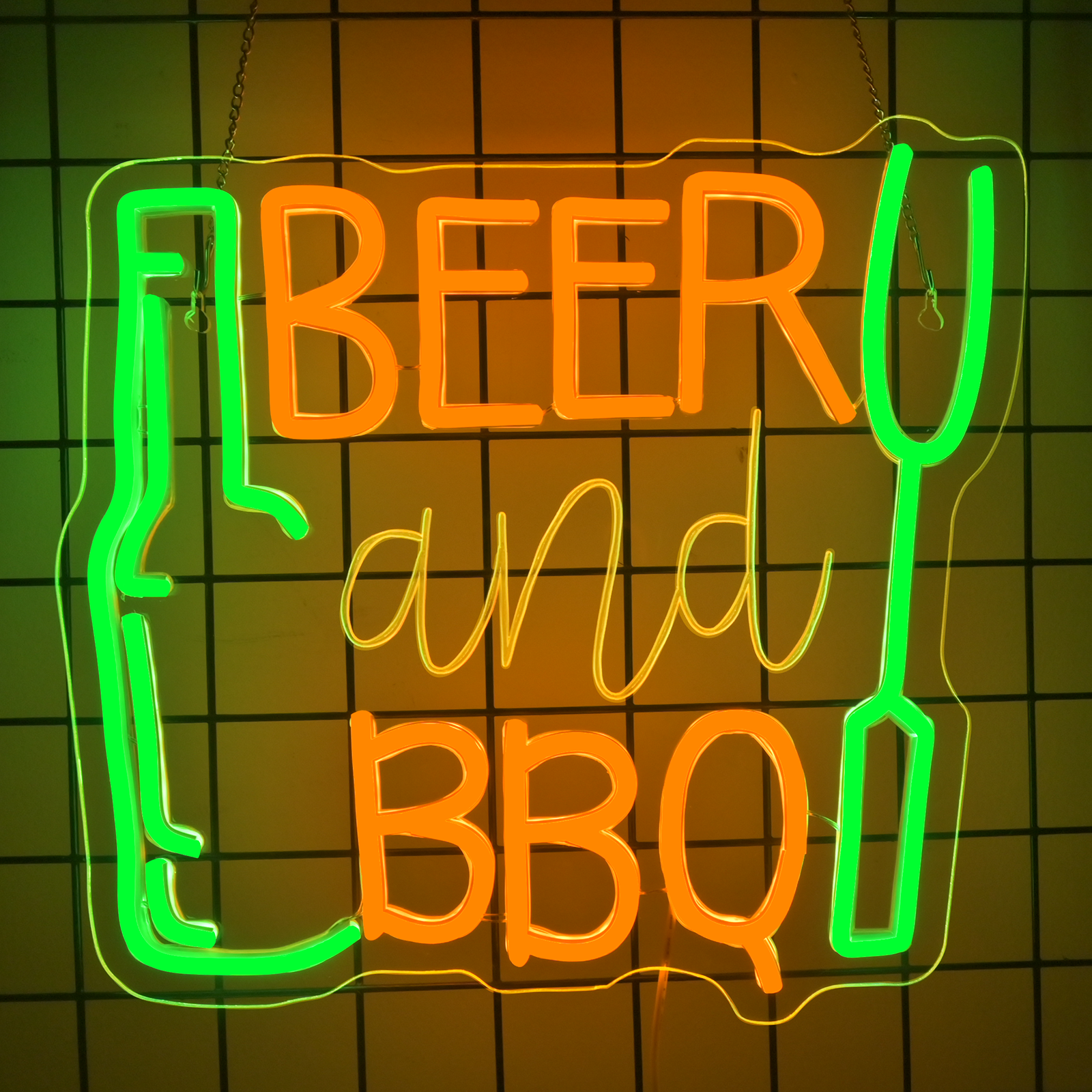Beer and BBQ Neon Sign Dimmabl - Commercial Kitchen Walls reseña y precio