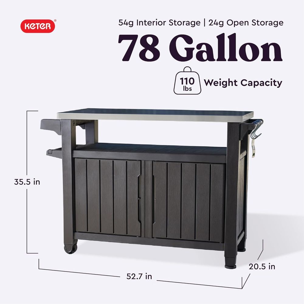 Outdoor Rolling Table Cart for - Commercial Kitchen Island reseña y precio