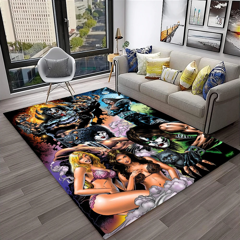 Retro KISS Rock Band Carpet Ru - Commercial Kitchen Non Slip Flooring reseña y precio