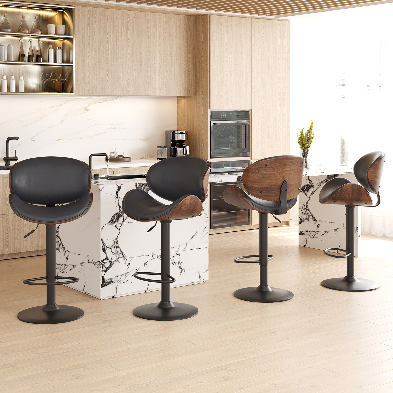 Farini Set of 2 Swivel Bar Sto - Commercial Kitchen Island reseña y precio