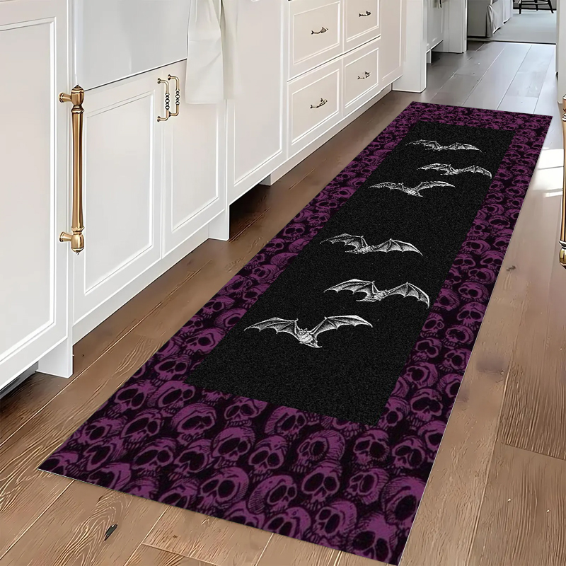 Gothic Skull & Bat Runner Area - Commercial Kitchen Non Slip Flooring reseña y precio