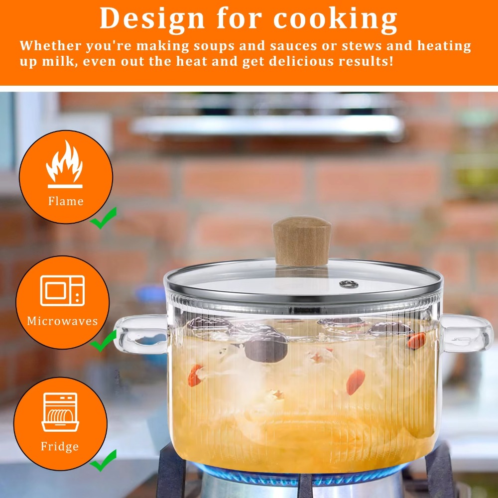Thicken 2L Household Glass Sau - Soup Kettle Warmer reseña y precio
