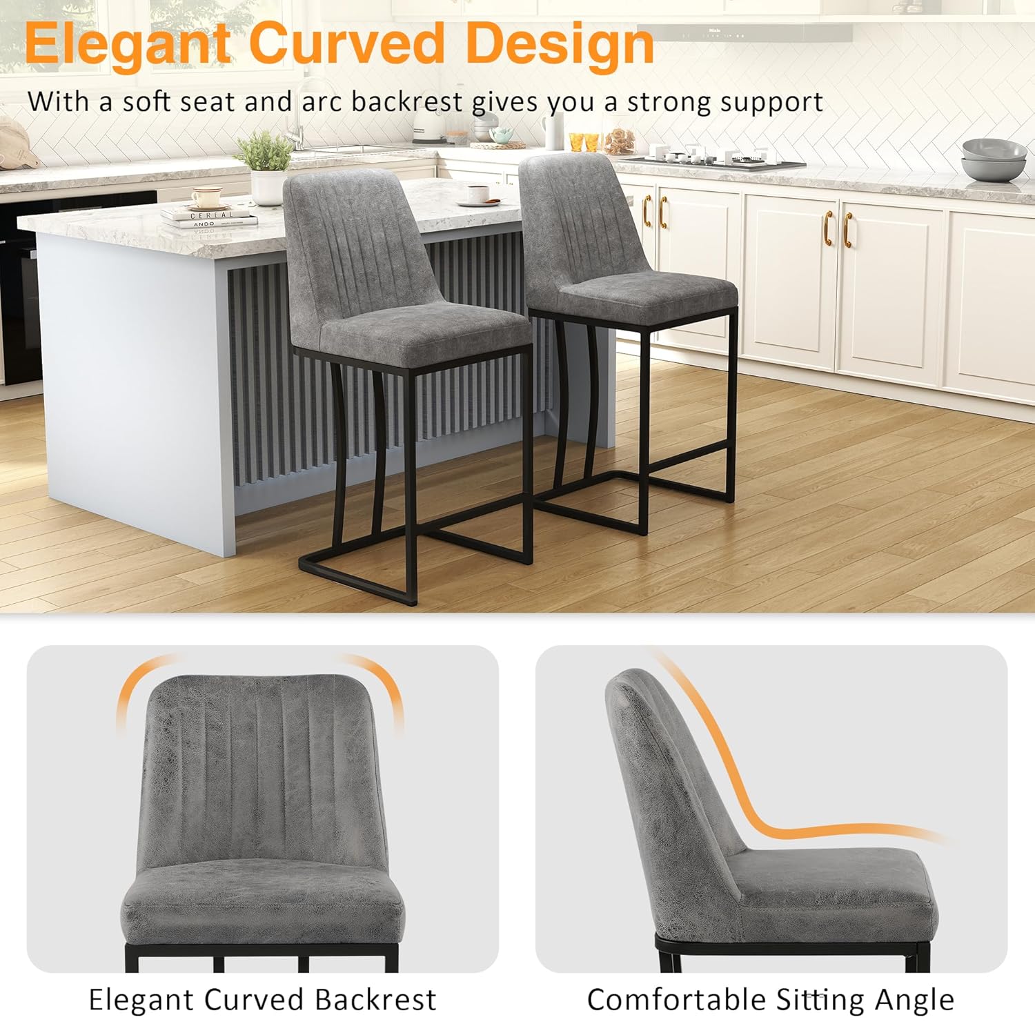 24.8 inch Bar Stools Set of 4, - Commercial Kitchen Island reseña y precio