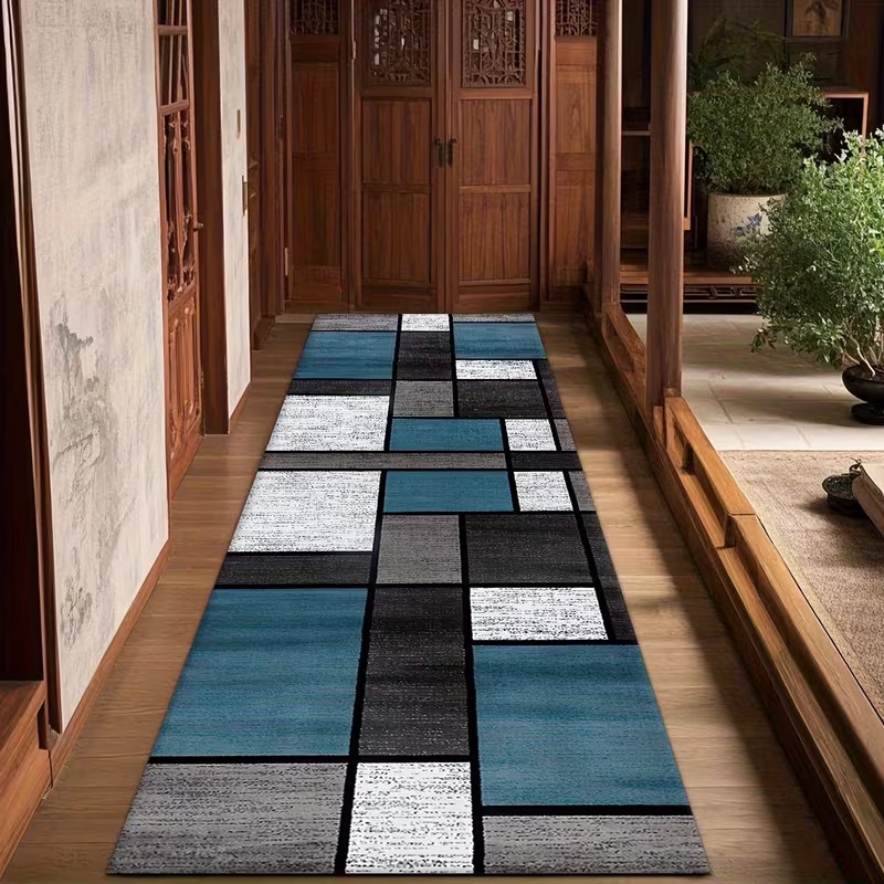 Modern Geometric Patchwork Run - Commercial Kitchen Non Slip Flooring reseña y precio
