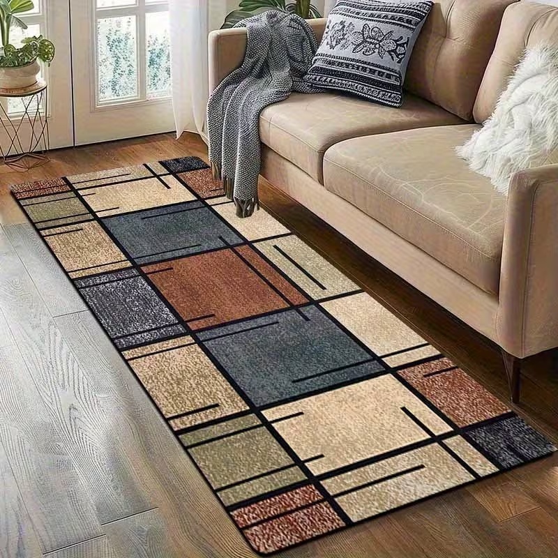 Modern Geometric Patchwork Run - Commercial Kitchen Non Slip Flooring reseña y precio