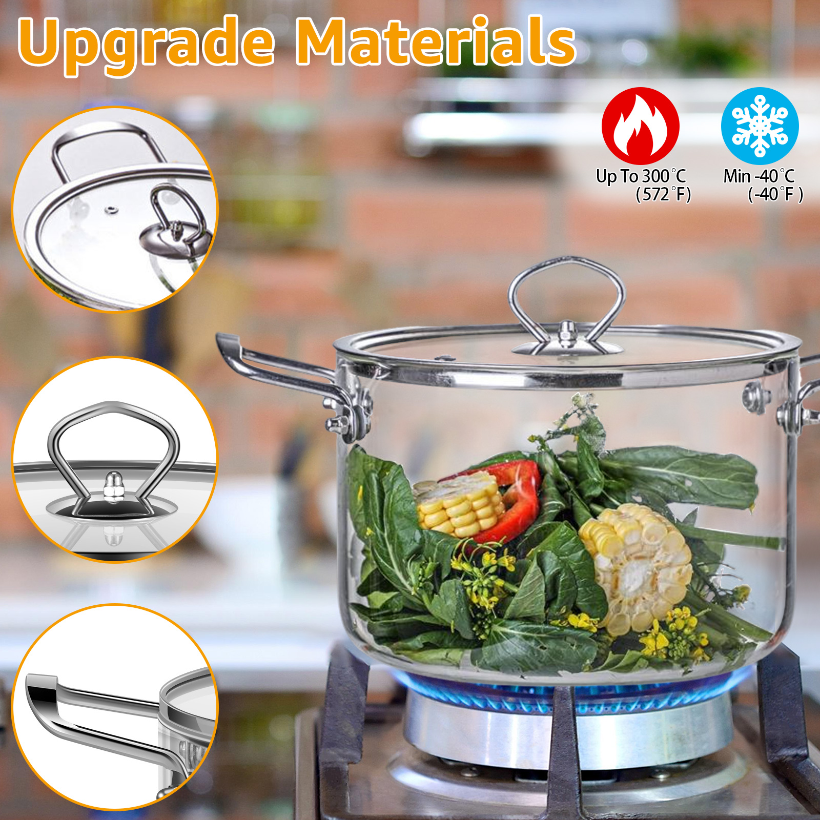 2.5L/3.5L Glass Cooking Pot wi - Soup Kettle Warmer reseña y precio