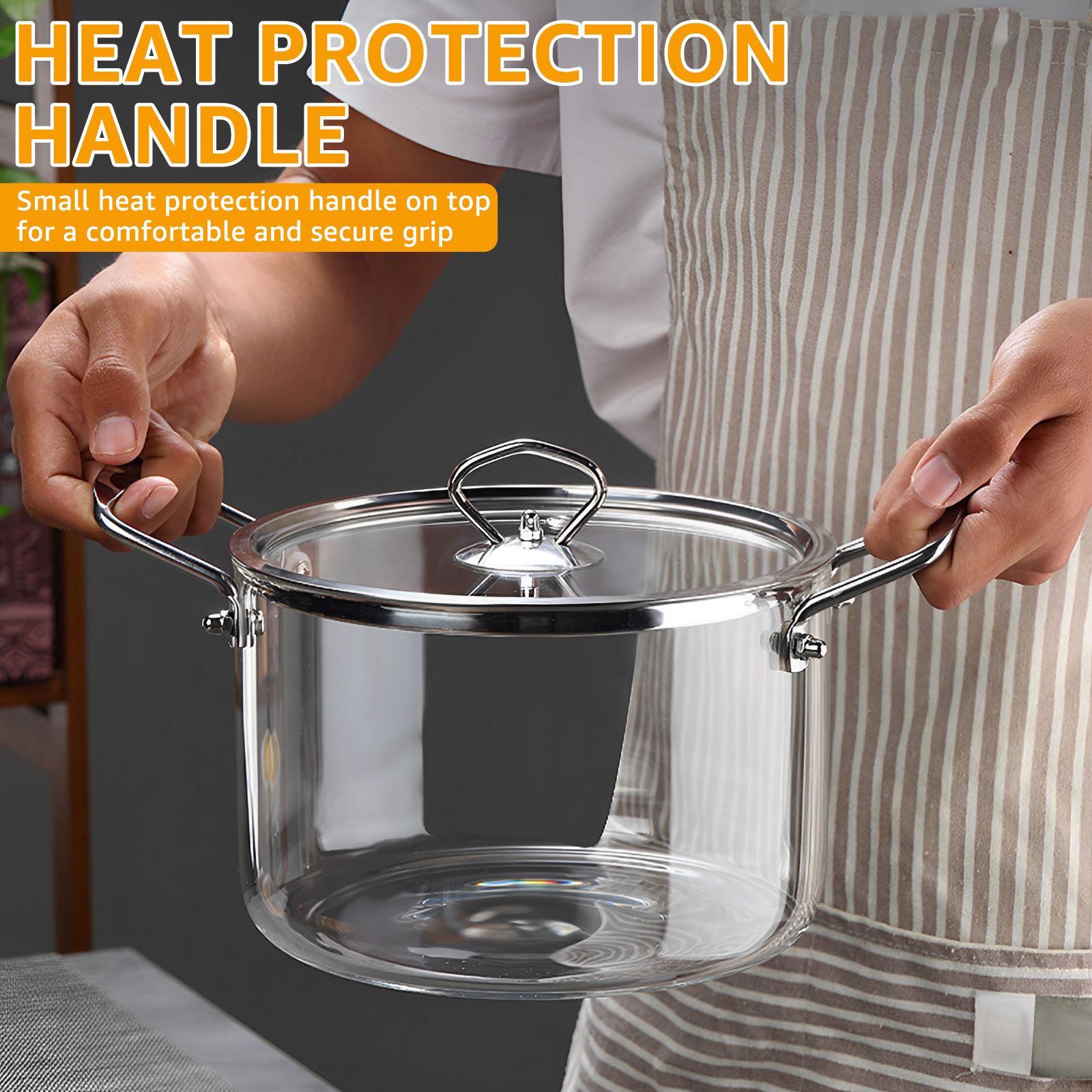 2.5L/3.5L Glass Cooking Pot wi - Soup Kettle Warmer reseña y precio