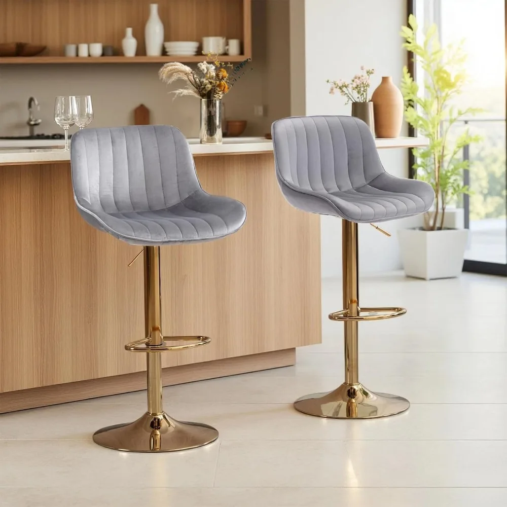 Modern Gold Velvet Bar Stools  - Commercial Kitchen Island reseña y precio