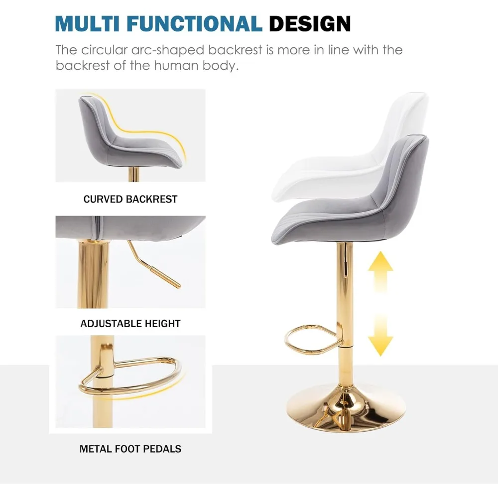 Modern Gold Velvet Bar Stools  - Commercial Kitchen Island reseña y precio