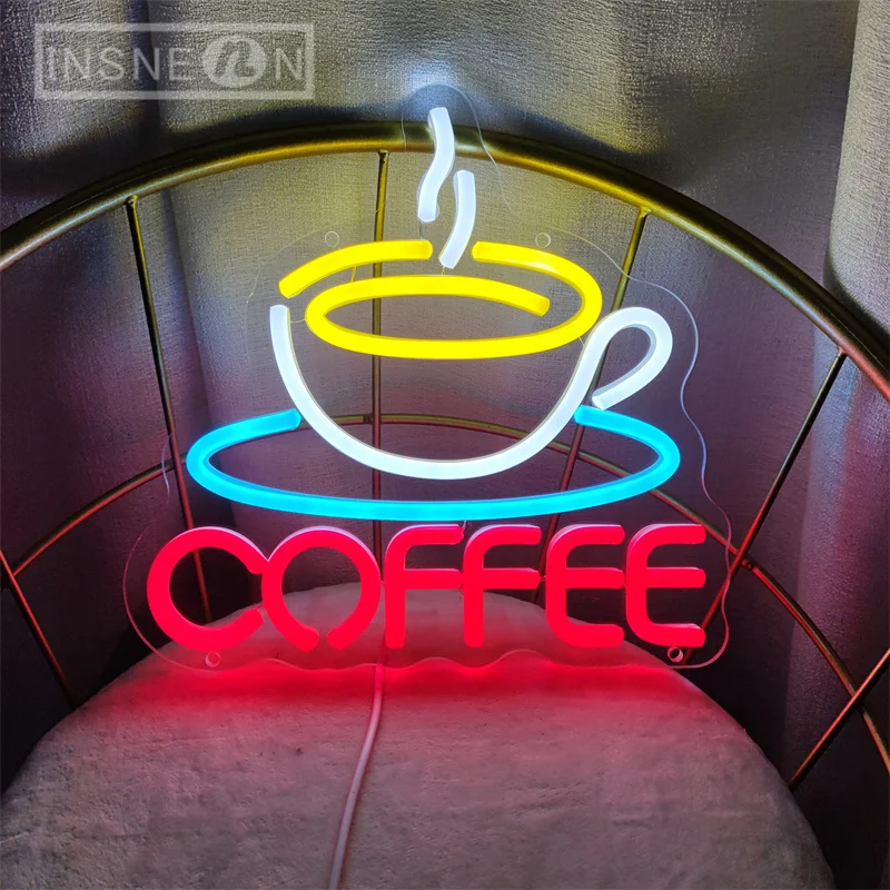 Coffee Cup Designed Neon Sign  - Commercial Kitchen Walls reseña y precio