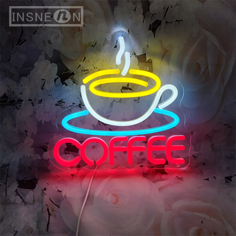 Coffee Cup Designed Neon Sign  - Commercial Kitchen Walls reseña y precio