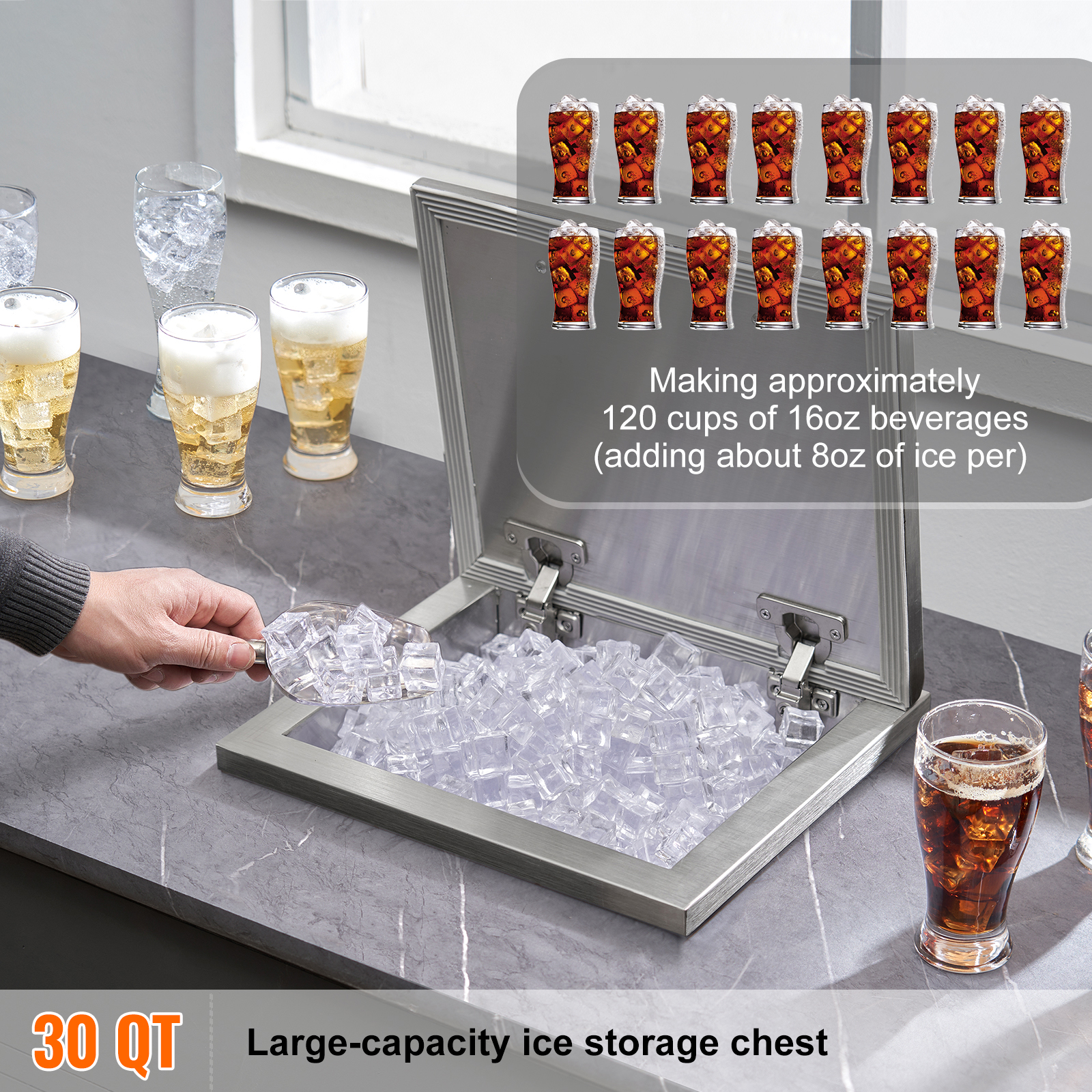 SucceBuy Drop in Ice Chest Sta - Commercial Kitchen Bin reseña y precio