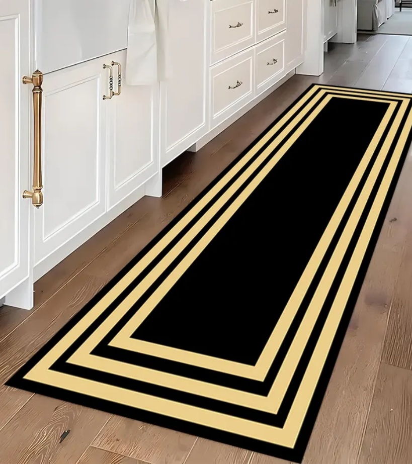 Luxury Black Gold Greek Key Bo - Commercial Kitchen Non Slip Flooring reseña y precio