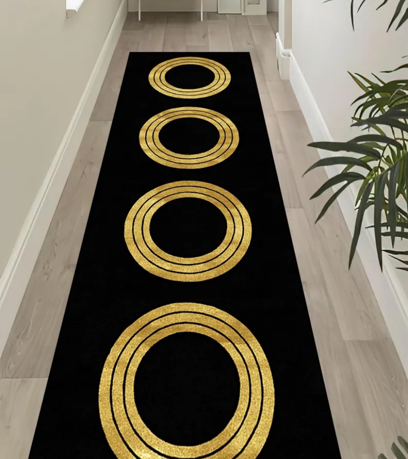 Luxury Black Gold Greek Key Bo - Commercial Kitchen Non Slip Flooring reseña y precio