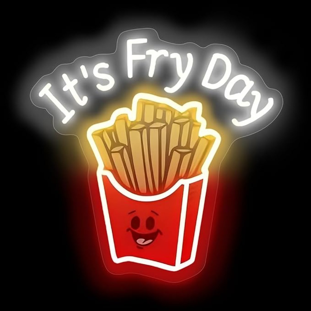 French Fries Neon Light,It's F - Commercial Kitchen Walls reseña y precio