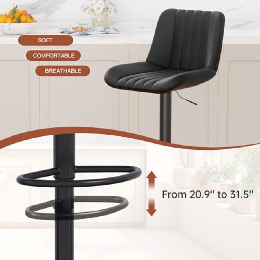Modern Leather Bar Stools Swiv - Commercial Kitchen Island reseña y precio