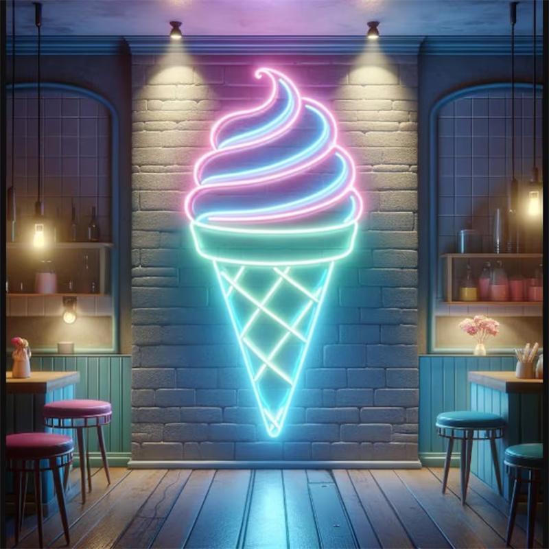 Ice Cream LED Neon Light | Wal - Commercial Kitchen Walls reseña y precio
