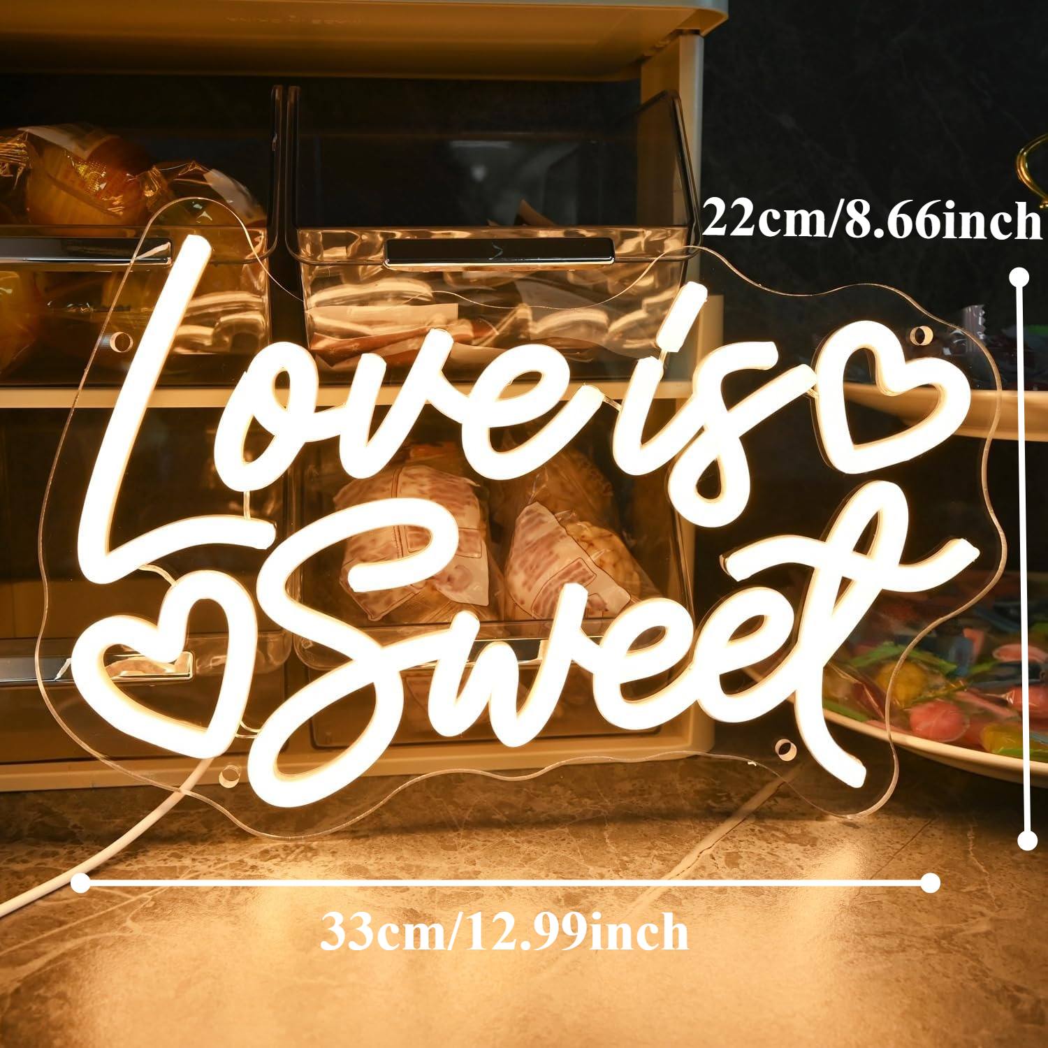 Love Is Sweet Neon Light Sign  - Commercial Kitchen Walls reseña y precio