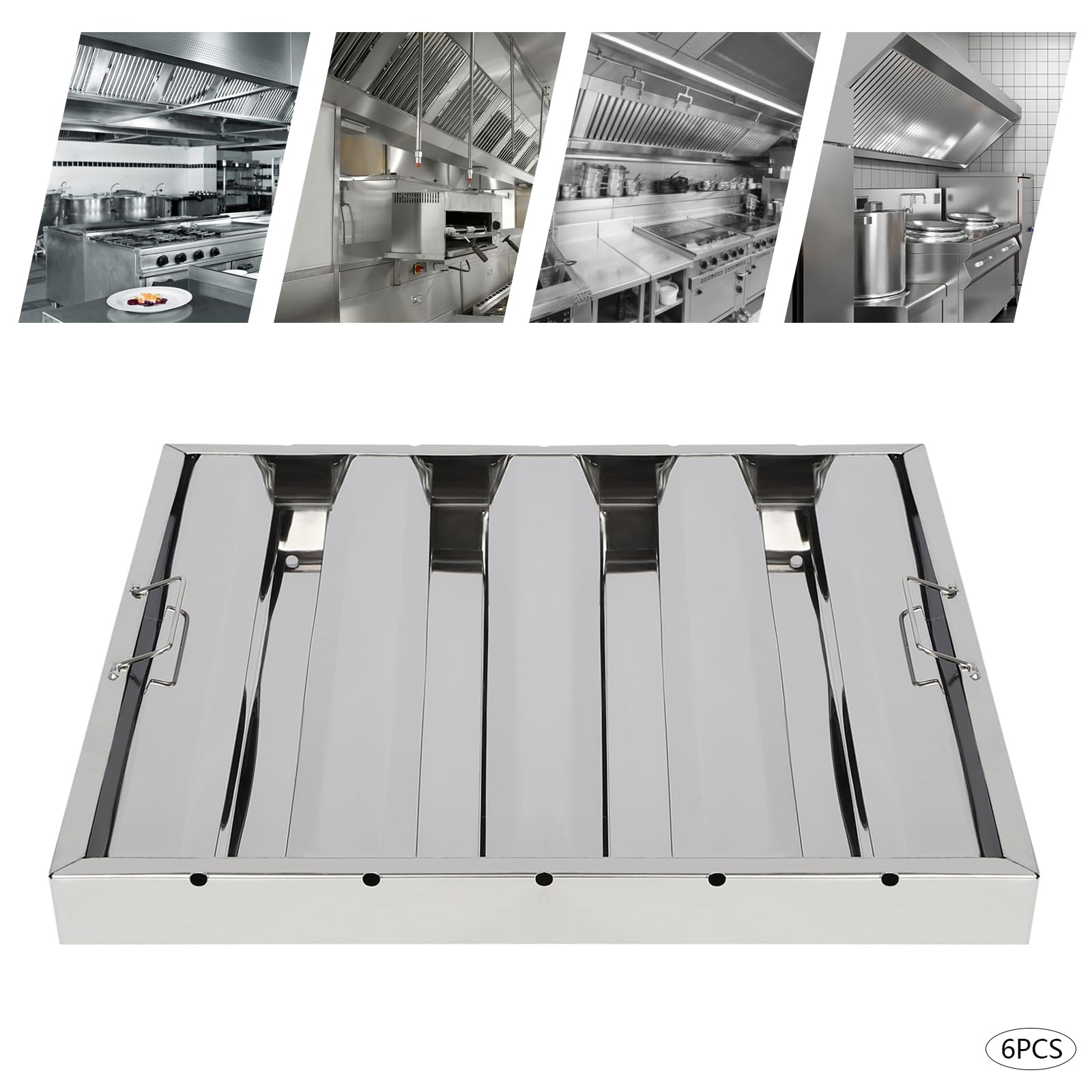 6 Pack Hood Filters, Stainless - Commercial Kitchen Range Hood reseña y precio