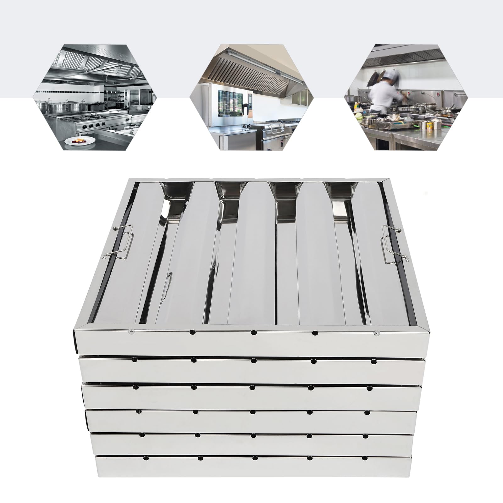 6 Pack Hood Filters, Stainless - Commercial Kitchen Range Hood reseña y precio