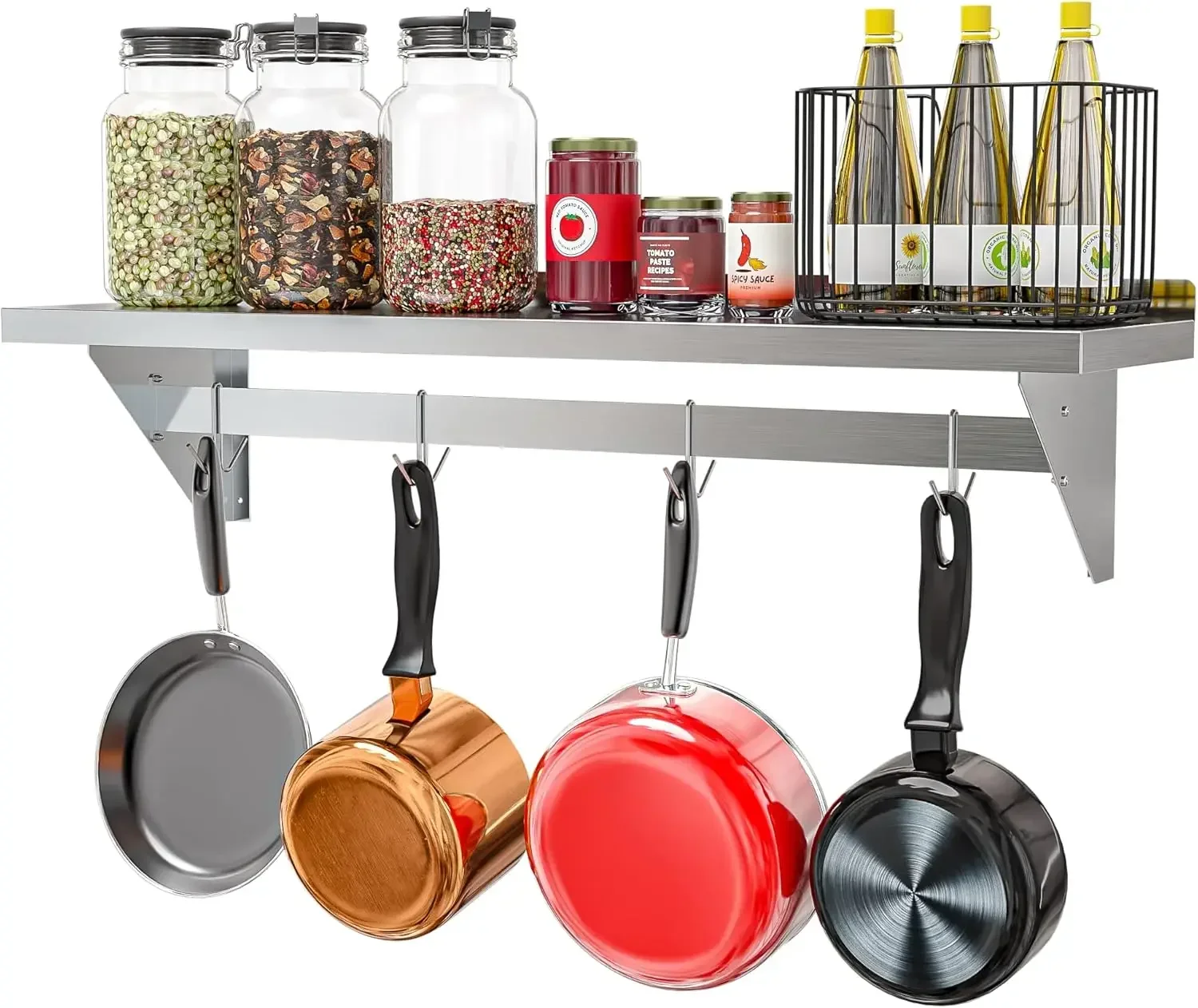 Commercial Wall Mounted Pot Ra - Commercial Kitchen Utensil Storage reseña y precio