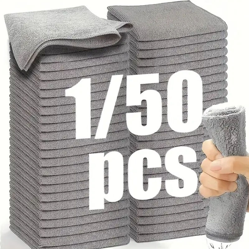 1/50pcs Microfiber Cleaning Cl - Commercial Kitchen Towels reseña y precio