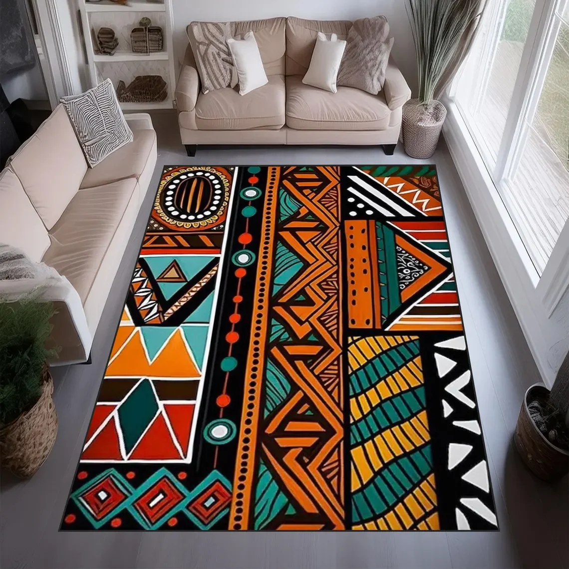 African Savannah Area Rug Ethn - Commercial Kitchen Non Slip Flooring reseña y precio