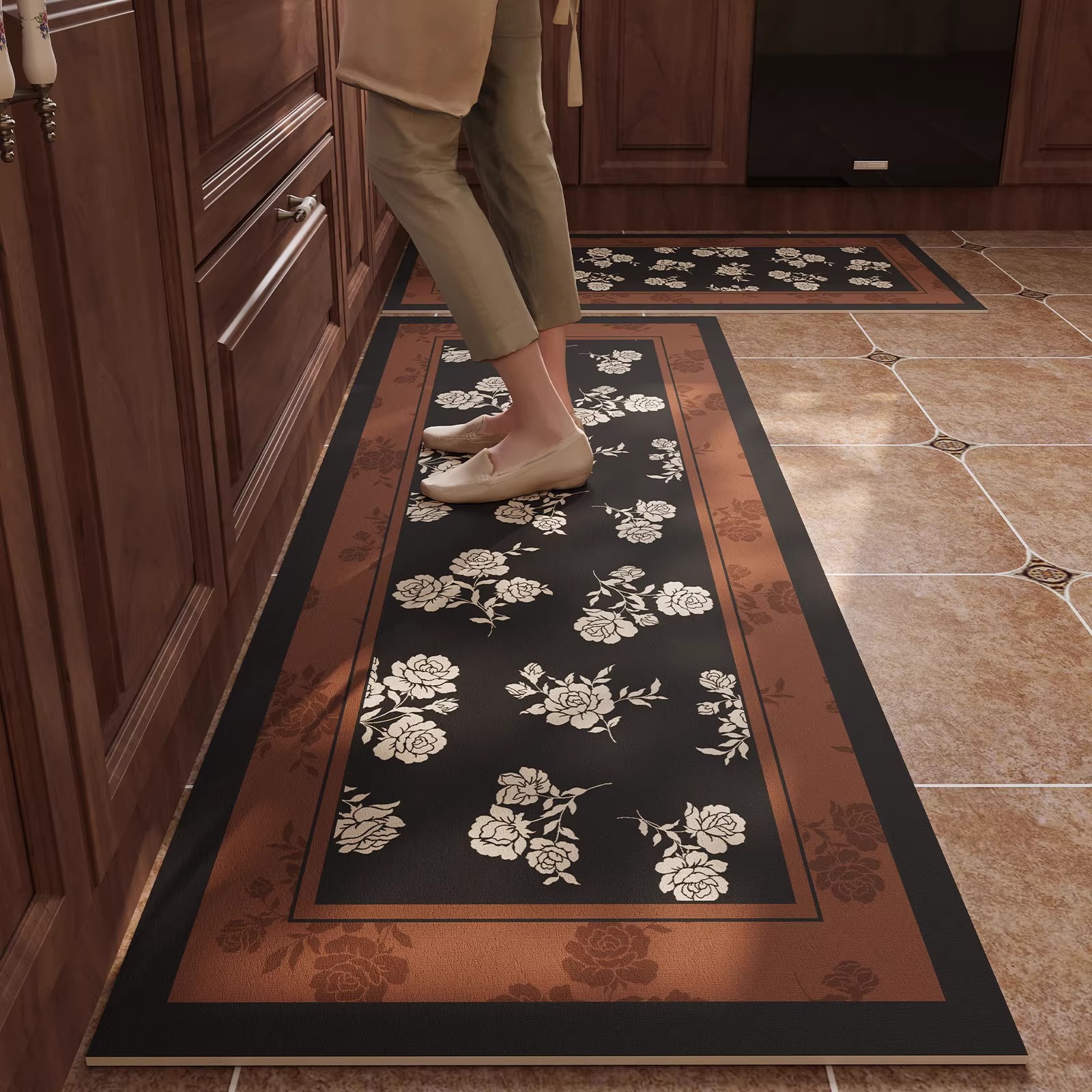 Rug for Kitchen Waterproof Non - Commercial Kitchen Non Slip Flooring reseña y precio