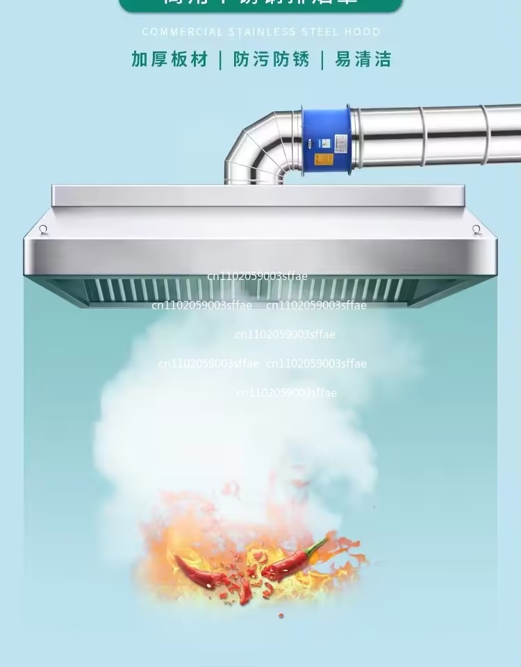 Thickened stainless steel fume - Commercial Kitchen Range Hood reseña y precio